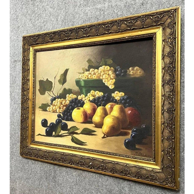 J. Chatelin, Still Life with Fruit (B), 1800s, Oil on Canvas For Sale - Image 4 of 6