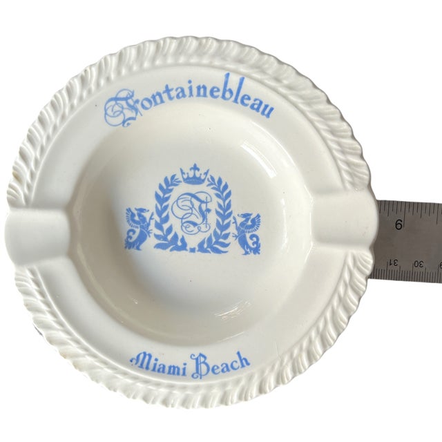 Mid-Century Modern Mid 20th Century Fontainebleau Miami Beach Porcelain Ashtray – Flawless Condition For Sale - Image 3 of 3