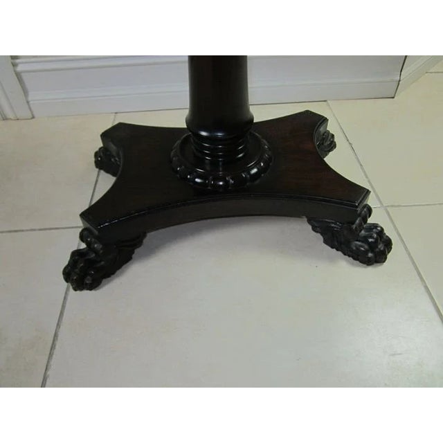 1960s Vintage Dark Tone Wood Two Tier Accent End Side Table Claw Legs For Sale - Image 5 of 9