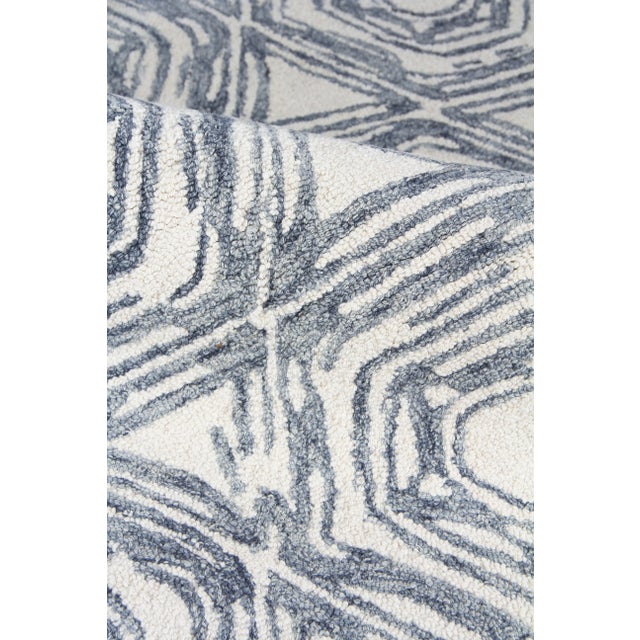 2020s Exquisite Rugs Melbourne Hand Loom Wool & Cotton Dark Blue - 10'x14' For Sale - Image 5 of 9