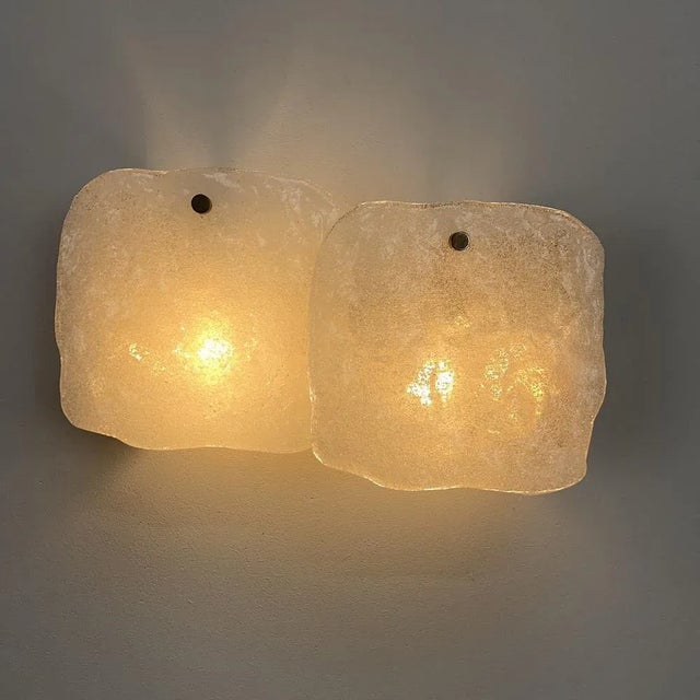 Brutalist Wall Light in Ice Glass from Kalmar For Sale - Image 4 of 9