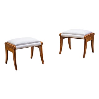 Pair of Biedermeier Stools in Ash, 19th Century For Sale