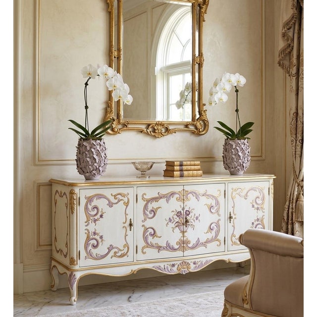 Mauve Pair of Vintage Italian Ceramic Butterfly Encrusted Vases For Sale - Image 8 of 9