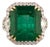 Late 20th Century Platinum Emerald Ring, Size 5 For Sale