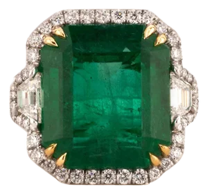 Late 20th Century Platinum Emerald Ring, Size 5