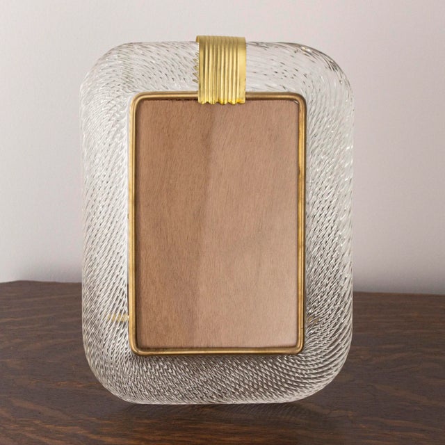 Gold Murano Glass and Twisted Brass Picture Frame, Italy, 1990s For Sale - Image 8 of 12