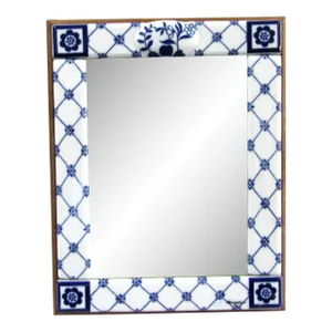 Mangani Italy Blue and White Porcelain Frame Item