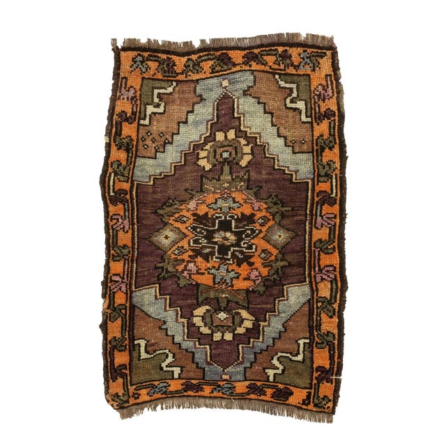 Vintage Mini Turkish Kars Rug For Sale - Image 4 of 4