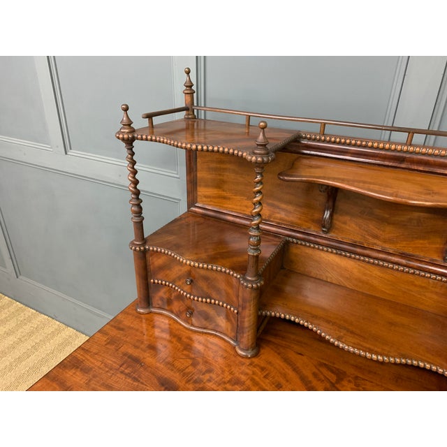 Flame Mahogany Writing Desk, 1860s For Sale - Image 12 of 18