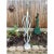 Contemporary Vintage Metal Ribbon Bow Floor Lamp With Travertine Base For Sale - Image 3 of 10