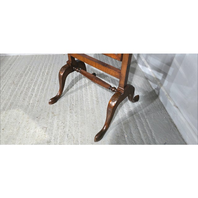 Wood Vintage Burr Walnut Cheval Mirror, 1920 For Sale - Image 7 of 9