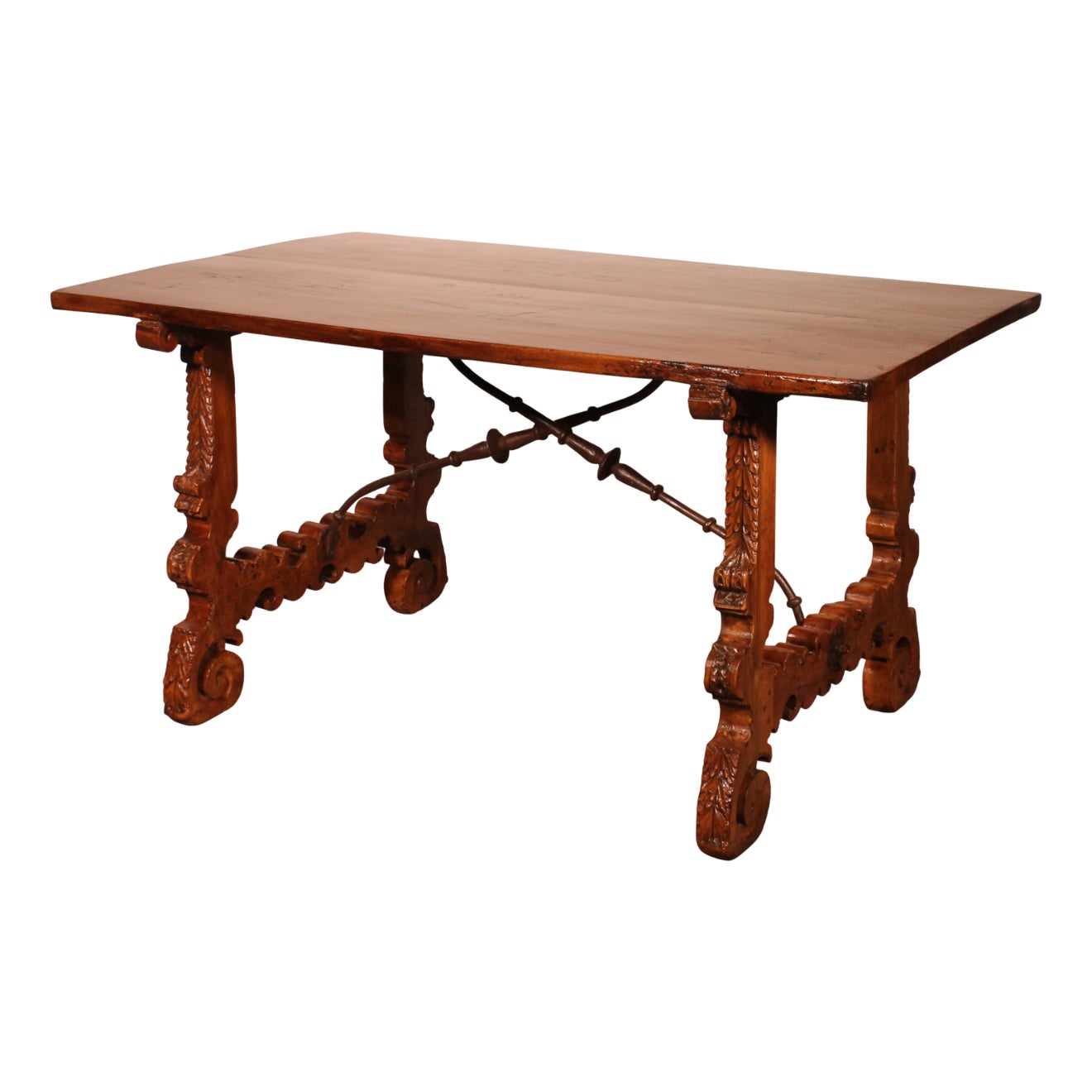 17th Century Spanish Renaissance Table in Light Walnut | Chairish