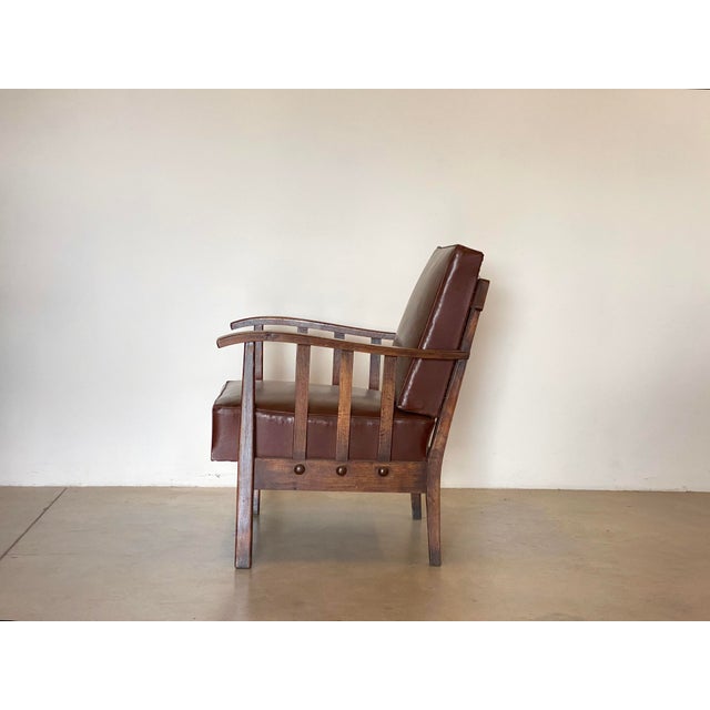 Set of Rustic Oak Armchairs, 1960s For Sale - Image 11 of 16