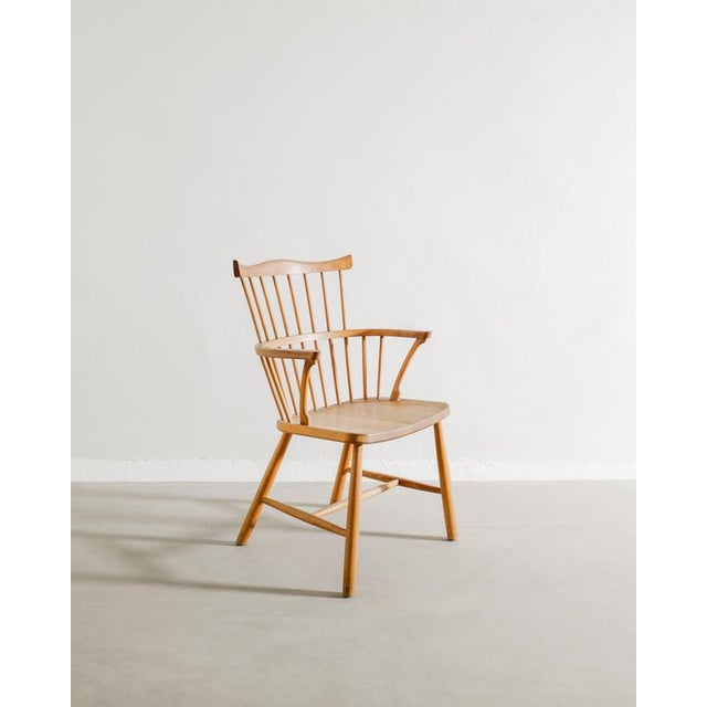 Danish Mid-Century Wooden 3250 Windsor Wingback Dining Office Chair by Børge Mogensen, 1960s For Sale - Image 8 of 8