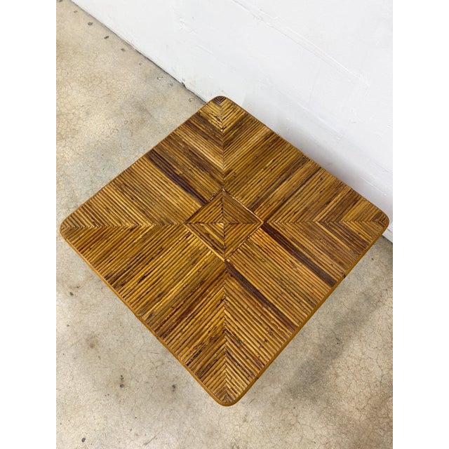 1980s 1980s Petite Square Pencil Reed Coffee Table For Sale - Image 5 of 5
