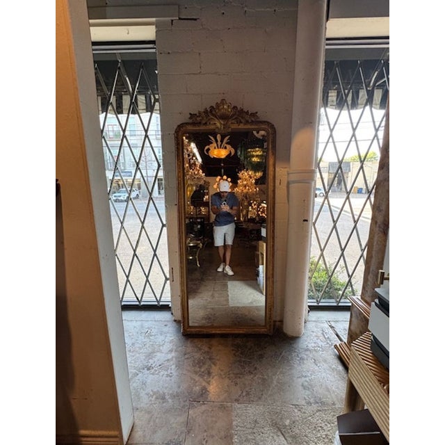 Wood 19th C. French Louis XVI Giltwood Mirror For Sale - Image 7 of 8