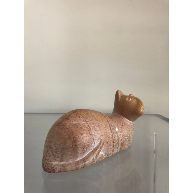 Vintage Soap Stone Carved Cat Sculpture Chairish