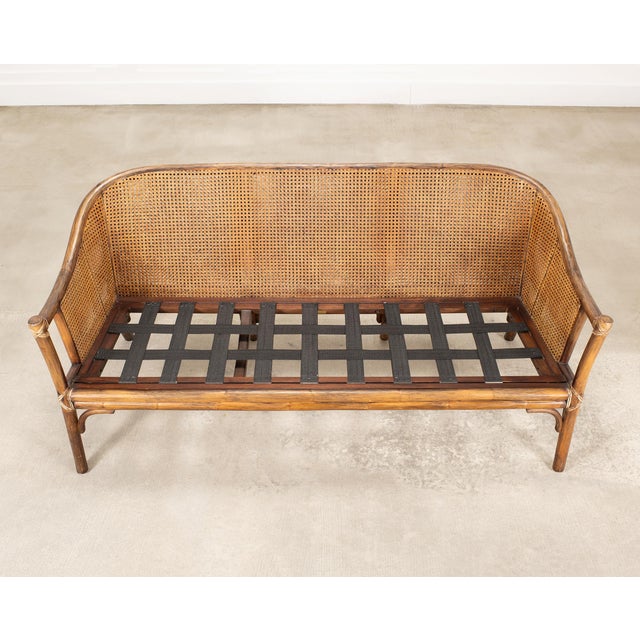 McGuire Organic Modern Rattan Double-Cane Panel Sofa Settee For Sale - Image 12 of 18