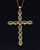This is a gorgeous natural emerald cross pendant. This finely crafted 18K solid gold pendant features an elaborate beaded...