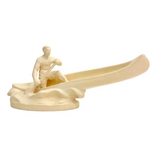 Plaster Rower Statue from Jihokera Bechyně, 1950s For Sale