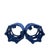 Striking pair of vintage sculptural candle holders crafted from wood and finished in a rich cobalt blue lacquer. Each...