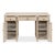 Neoclassical Reeded Pine Pedestal Desk in Stone Grey For Sale - Image 3 of 11