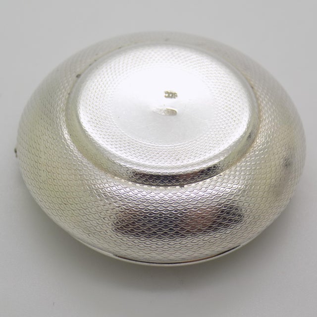 Vintage Italian Handmade Genuine Silver Ornated Flower Design Pill Snuff Trinket Box, Made in Alessandria For Sale - Image 6 of 11