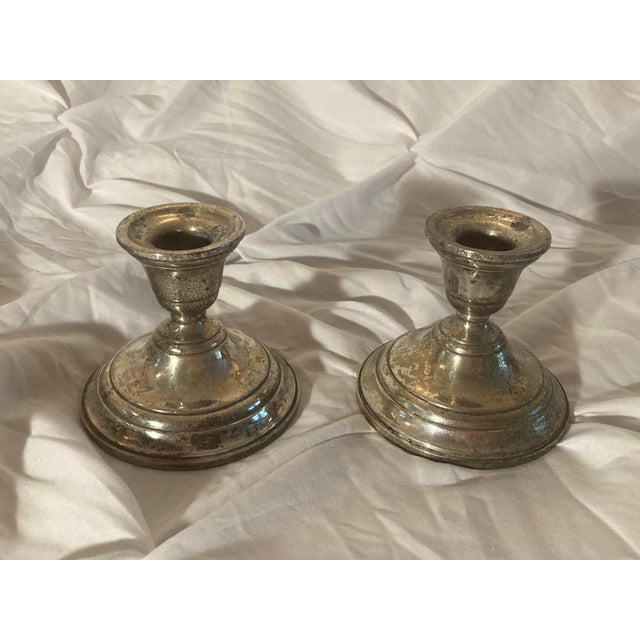 Silver American Sterling Silver Candlestick Holders PSCo (Or Preisner Silver Company), 1930s For Sale - Image 8 of 8
