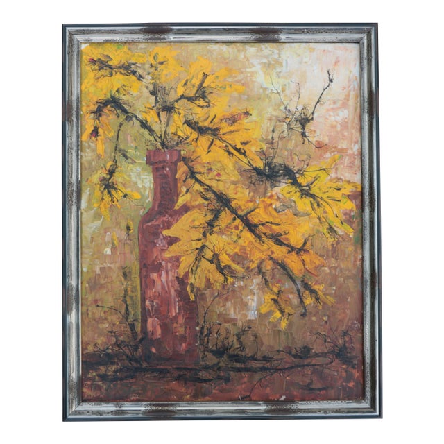Mid-Century Autumn Leaves Still Life Painting For Sale