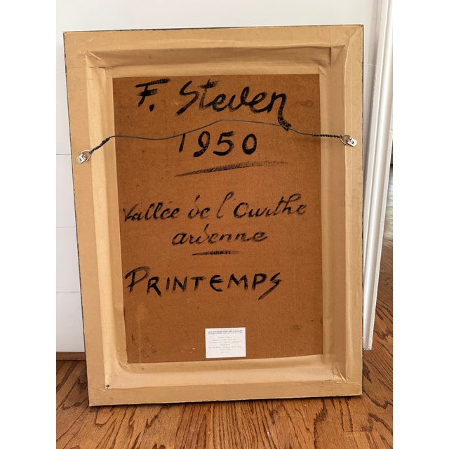 Wonderful Framed oil painting by Belgian School painter, Fernand Steven. Painted in 1950 of La Vale de l'Ourthe, Ardenne...