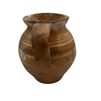This antique one-handle terra cotta vessel from Hungary is a wonderful addition to any Farmhouse decor. The rustic pottery...