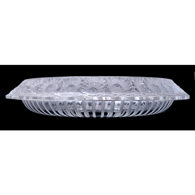Antique French Art Deco Large Crystal Glass "Marguerites" Bowl by Lalique, 1930s For Sale In Portland, OR - Image 6 of 9