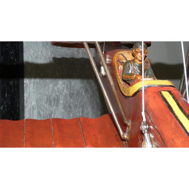 Hand-Painted Wooden Francesco Baracca SPAD S.XIII Model Plane, Italy, 1940s For Sale - Image 12 of 18