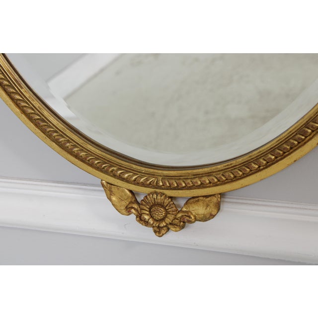 Carvers' Guild Carvers Guild Oval Giltwood Wall Mirror For Sale - Image 4 of 13