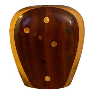 1970s Paul La Montagna Art Turned Wood Vase For Sale