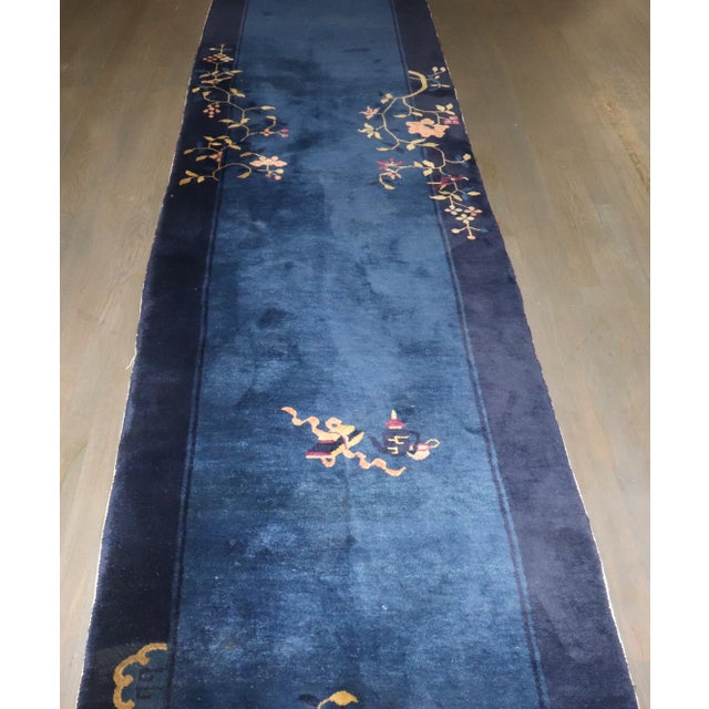 1930s Rare Antique Chinese Art Deco Runner, 2'9'' X 14'2'' For Sale - Image 5 of 8
