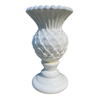 White-Glazed Thistle-Shaped Vase For Sale