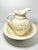 Farmhouse Vintage Farmhouse Ceramic Speckled Cream Beige Wash Basin Bowl & Pitcher For Sale - Image 3 of 12