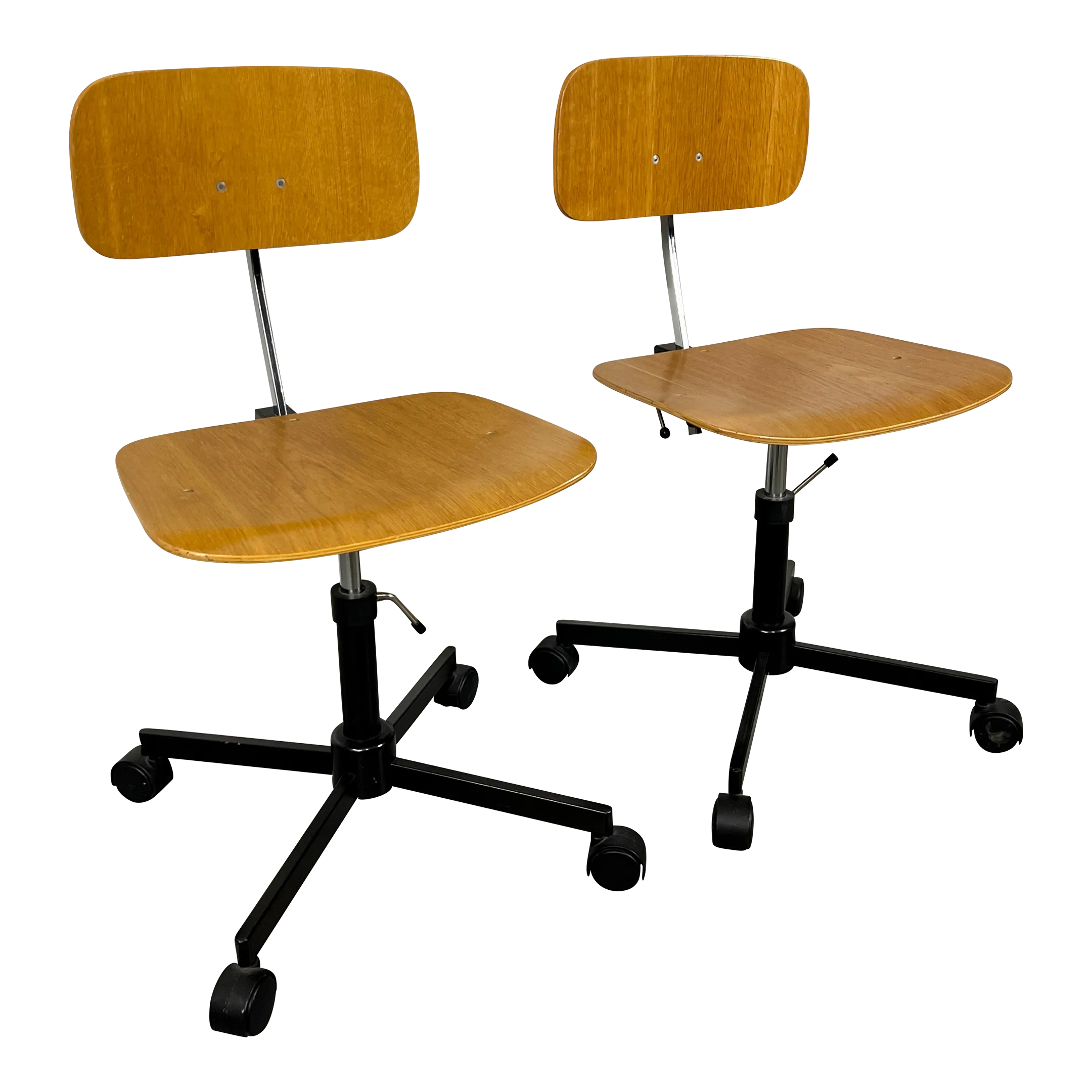 Pair of Rabami Danish Teak Kevi Desk Chairs | Chairish