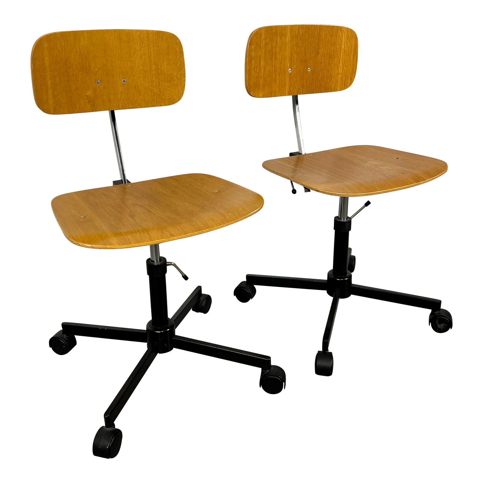 Pair of Rabami Danish Teak Kevi Desk Chairs | Chairish
