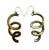 Snake style dangle earrings in brass with original patina circa 1980’s.