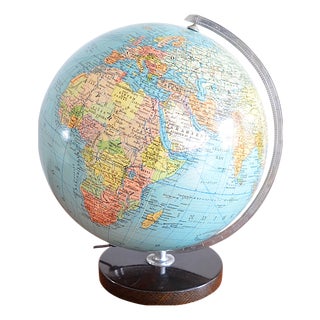 Illuminated Glass Globe from EN Columbus Globus Ehapa, Denmark, 1950s For Sale