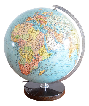 Illuminated Glass Globe from EN Columbus Globus Ehapa, Denmark, 1950s