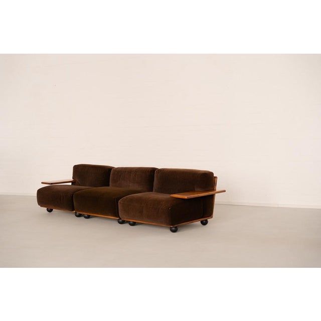Brown Pianura Sofa by Mario Bellini for Cassina, 1970s For Sale - Image 8 of 14