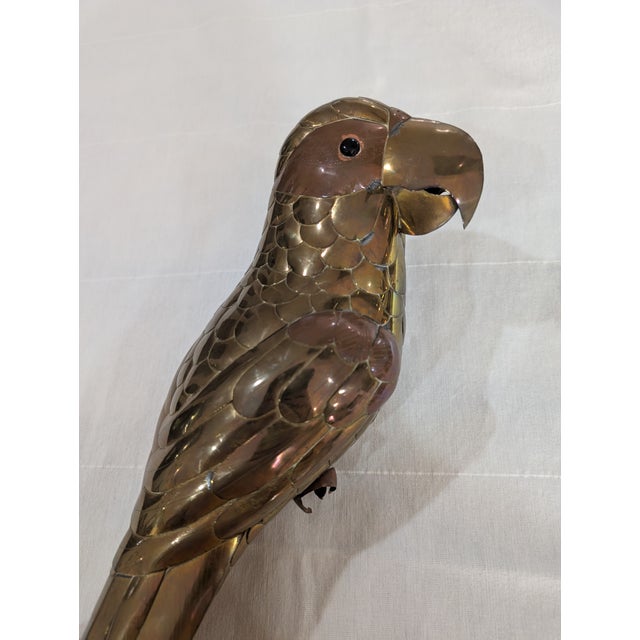 Metal Vintage Copper and Brass Parrot - Unsigned - Sergio Bustamante Style For Sale - Image 7 of 11