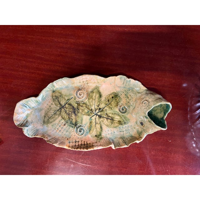 1970s Asian Ceramic Hand Painted Fish Decorative Plate For Sale - Image 4 of 9
