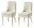 Organic Modern Linen Upholstered Side Chairs - Set of 2 For Sale