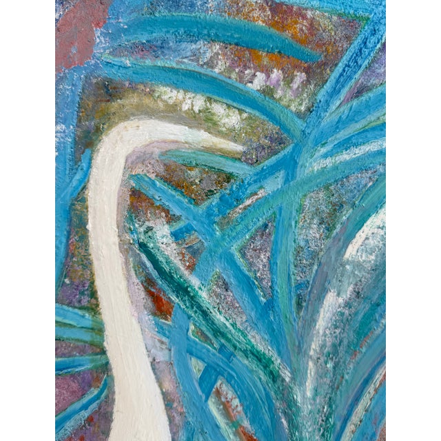 Blue Vintage Abstract Expressionist O/C Painting Heavy Impasto For Sale - Image 8 of 12