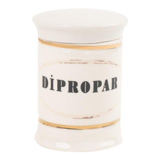 Antique-Style Small Ceramic Apothecary Jar - Dipropar For Sale