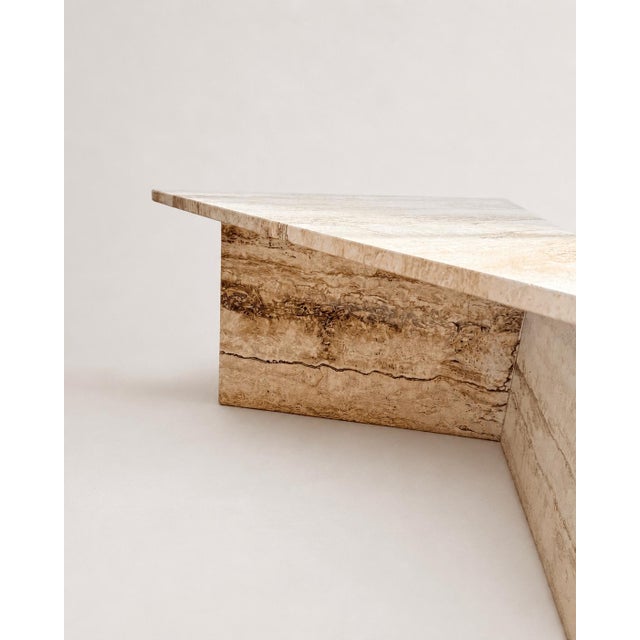 Vintage Italian Travertine Low Triangular Nesting Coffee Tables, 1970s, Set of 2 For Sale - Image 11 of 16